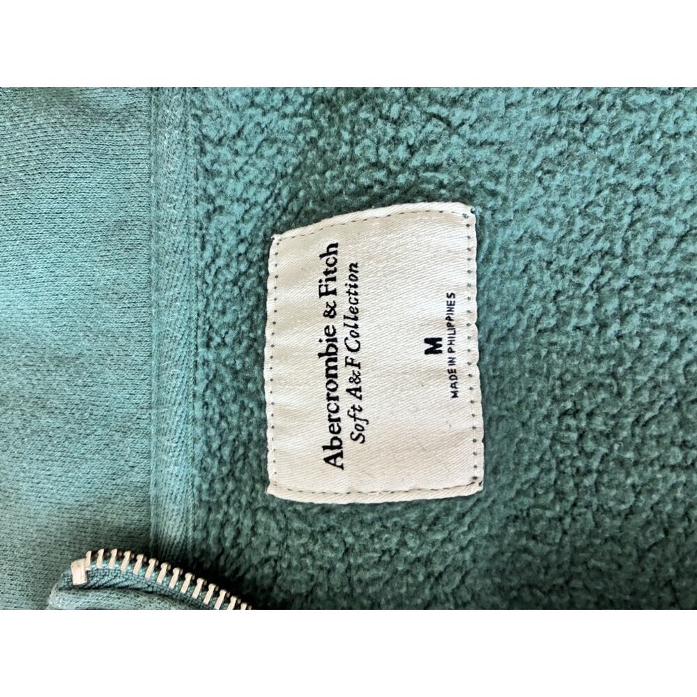 Abercrombie & Fitch Sweatshirt Womens M Teal Quarter Zip Cropped SoftAF Fleece - Picture 6 of 8